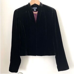 Ann Taylor Black Velvet Suede Blazer Jacket 6